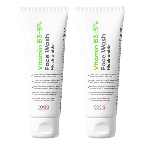 CosIQ Vitamin B3-5% Niacinamide Face Wash, 100ml (Pack of 2)