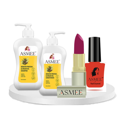 Asmee Hamper 12 Shampoo | Conditioner | Stargazer Lipstick | Orange Crush Gel Nail Polish