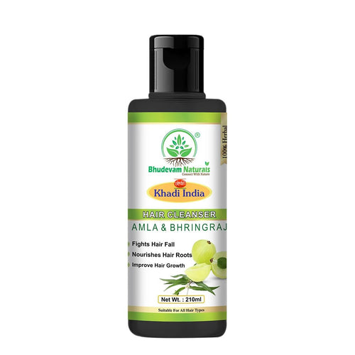 Bhudevam Naturals Khadi Amla Bhringraj Herbal Shampoo for Hair Fall Control & Strong Hair - 1