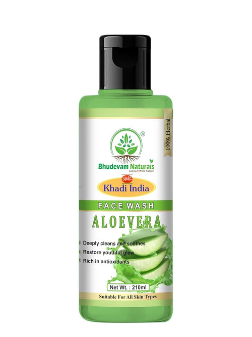 Bhudevam Naturals Khadi Aloe Vera Face Wash – Gentle Daily Cleansing for Soft & Hydrated Skin - 1