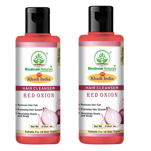 Bhudevam Naturals Khadi Red Onion Hair Shampoo – Anti-Hair Fall & Strengthening Formula - 1