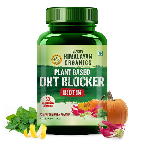 Vlado’s Himalayan Organics Plant-Based DHT Blocker with Biotin – 60 Veg Capsules