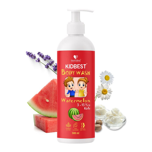 HealthBest Kids Top to Toe Body Wash Tear-Free Paraben & SLS-Free Watermelon 500ml