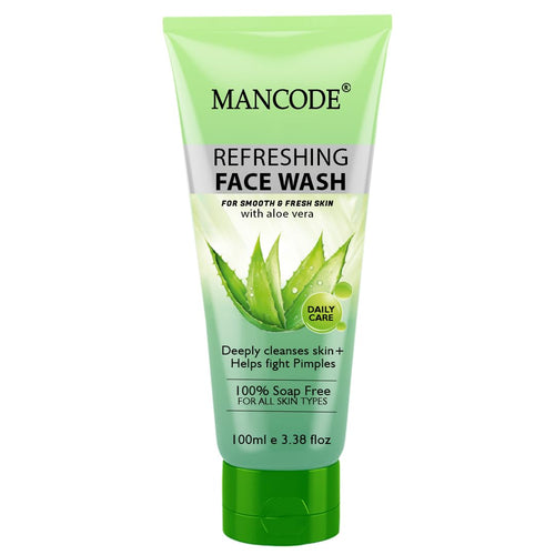 Mancode Refreshing Face Wash for Smooth & Fresh Skin with Aloe Vera 100ml
