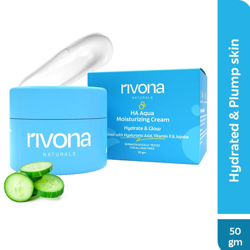 Rivona Naturals HA Aqua Moisturizing Cream with 2% Hyaluronic Acid for Dry Skin 50gm