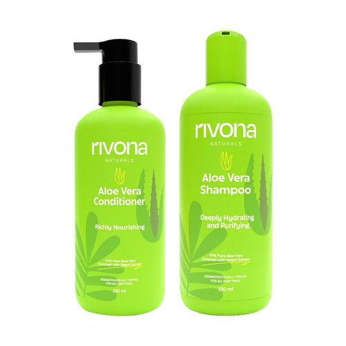 Rivona Naturals Aloe Hair Nourishing Duo - Shampoo and Conditioner Combo (Pack of 2) - 500ml