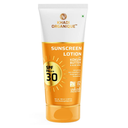Khadi Organique Sunscreen Lotion With Kokum Butter & Aloe Vera SPF PA+++ 30 100 ml
