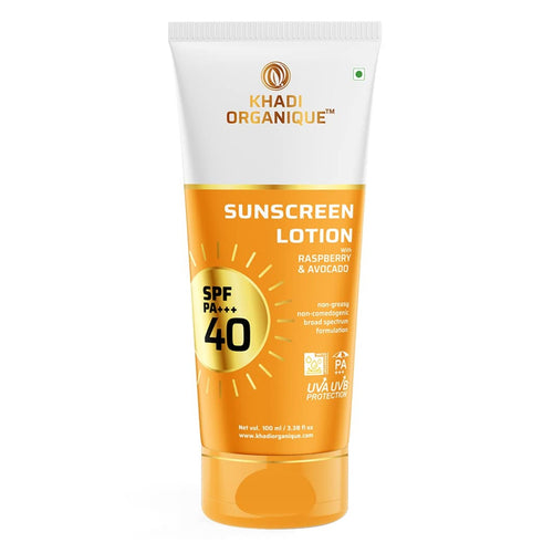 Khadi Organique Sunscreen Lotion With Raspberry & Avocado SPF PA+++ 40 100 ml