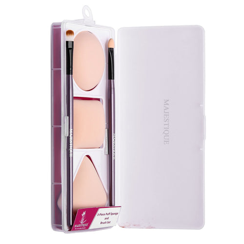 Majestique Makeup Sponge And Brush Set 5 Pieces