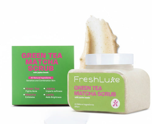 FreshLuxe Green Tea Matcha Face & body Scrub for Men & women 200gm