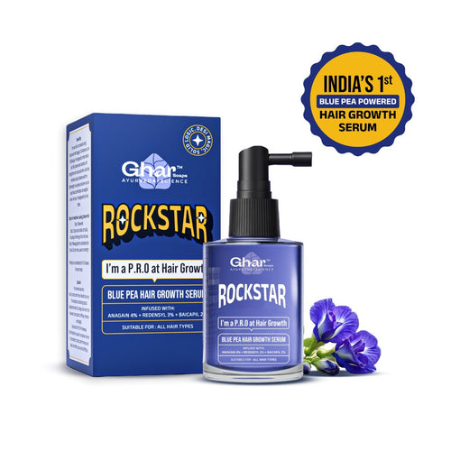 Ghar Soaps Rockstar Blue Pea Hair Growth Serum Hair Regrowth & Scalp Strengthening ( 30 ml )