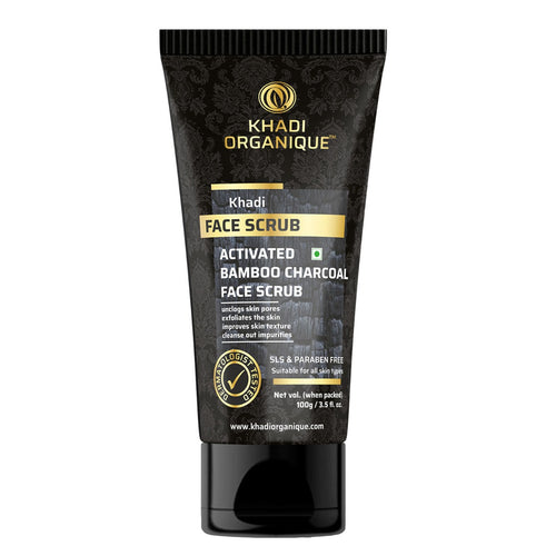 Khadi Organique Activated Bamboo Charcoal Face Scrub 100 gm