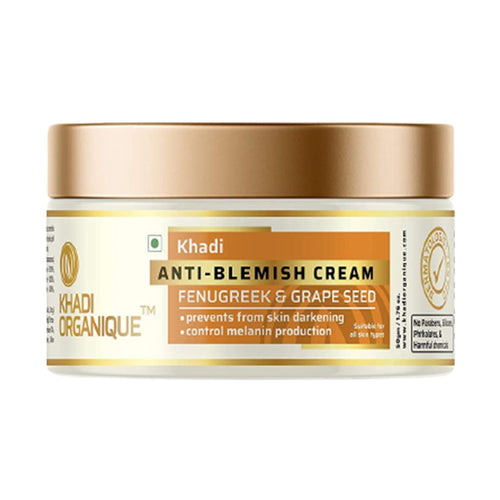 Khadi Organique Anti Blemish Cream With Fenugreek & Grape Seed 50 gm