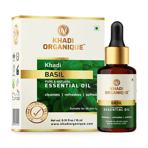 Khadi Organique Basil Essential Oil 15 ml