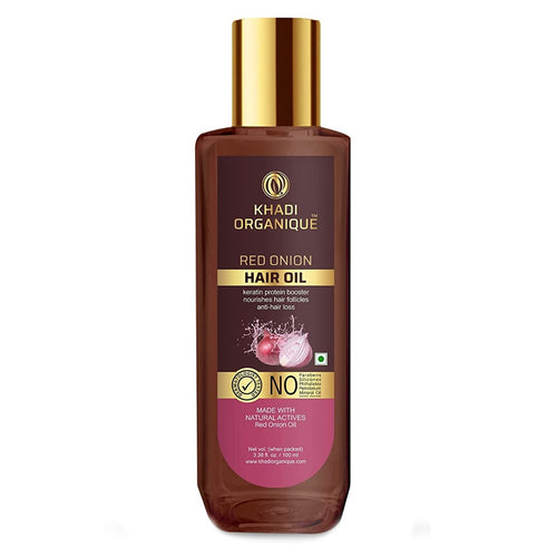 Khadi Organique Red Onion Hair Oil With Keratin Protein Booster 100 ml