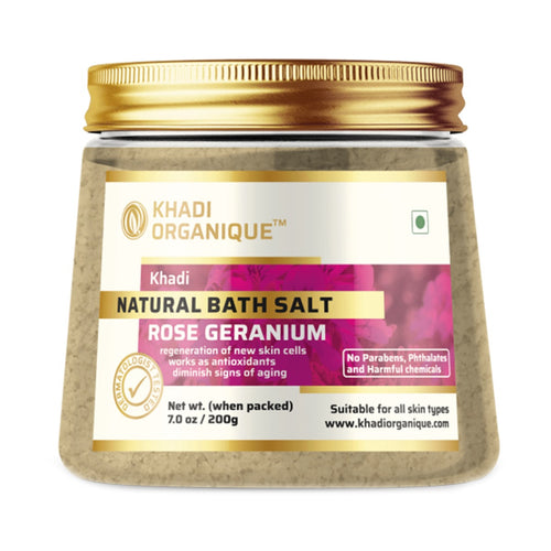 Khadi Organique Rose Geranium Natural Bath Salt