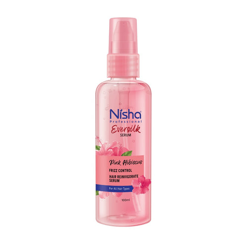 Nisha Hair Serum EverSilk Pink Hibiscus serum 100ml - Hair Serum for Dry Frizzy Hair, Serum for Hair Smoothing