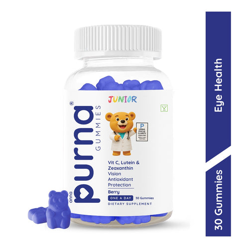 Purna Junior Eye Health Gummies | Berry | Pack of 30 | 1 Daily - Annapurna (30 No)