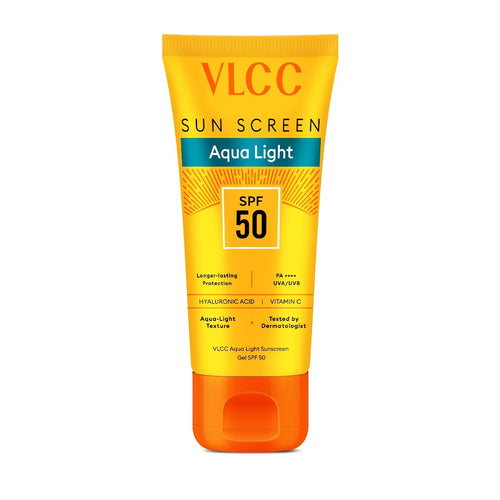 VLCC Aqua Light Sunscreen Gel SPF 50 PA++++, Non-Greasy, No White Cast, Ultra UV Protection - 30g