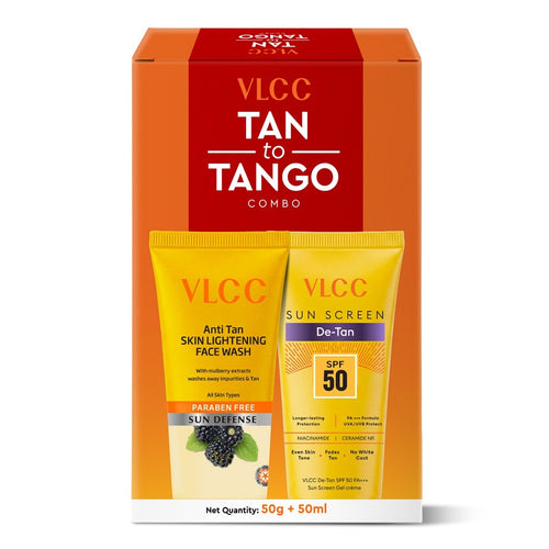 VLCC Tan to Tango Combo - De Tan Sunscreen SPF 50 (50 g) and Anti Tan Skin Lightening Face wash (50ml)