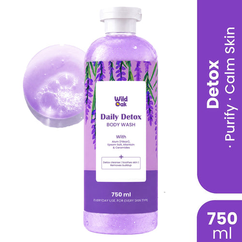 WildOak Fitkari & Epsom Salt Body Wash | 750 ml | Daily Use Shower Gel for Deep Cleansing, Body Odour and Tired Muscles | Daily Bath, Post Workout Relaxation | Traditional Indian Cleansing Ritual - 8