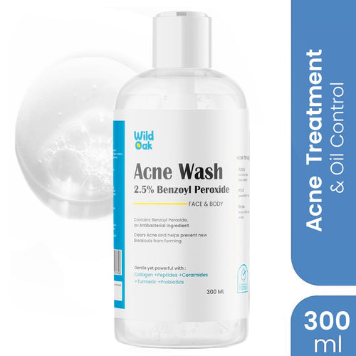 WildOak 2.5% Benzoyl Peroxide Acne Body Wash | 300ml