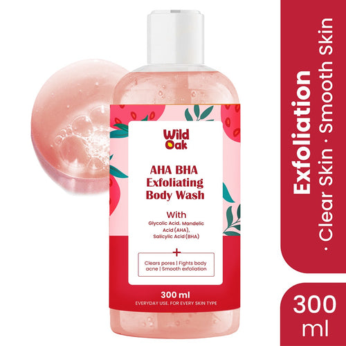 WildOak AHA BHA Exfoliating Body Wash | 300ml