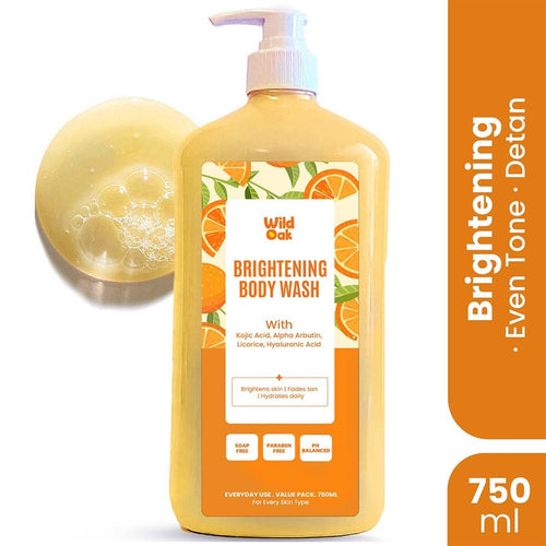 WildOak Brightening & De-Tan Body Wash | 750 ml Value Pack