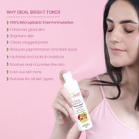 La Pink Ideal Bright Face Toner With White Haldi & Cactus Flower for Brightened Glass Skin Pack of 2