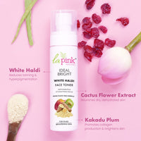 La Pink Ideal Bright Face Toner With White Haldi & Cactus Flower for Brightened Glass Skin Pack of 2
