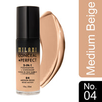 Milani Conceal Perfect 2-In-1 Foundation Concealer 04 Medium Beige