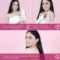 La Pink Ideal Bright Body Lotion With White Haldi & Lily Flower for Brightened Glass Skin Pack of 2