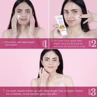 La Pink Ideal Bright Face Scrub With White Haldi & Kakadu Plum for Brightened Glass Skin Pack of 2