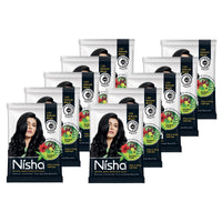 Nisha Henna Based Hair Colour Natural Black 25 g x 10 Packs