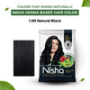 Nisha Henna Based Hair Colour Natural Black 25 g x 10 Packs