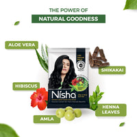 Nisha Henna Based Hair Colour Natural Black 25 g x 10 Packs