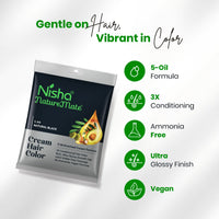 Nisha Naturemate Cream Hair Colour Natural Black 30 ml x 10 Packs