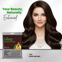 Nisha Naturemate Cream Hair Colour Dark Brown 30 ml x 10 Packs