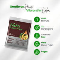 Nisha Naturemate Cream Hair Colour Dark Brown 30 ml x 10 Packs