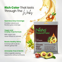 Nisha Naturemate Cream Hair Colour Dark Brown 30 ml x 10 Packs
