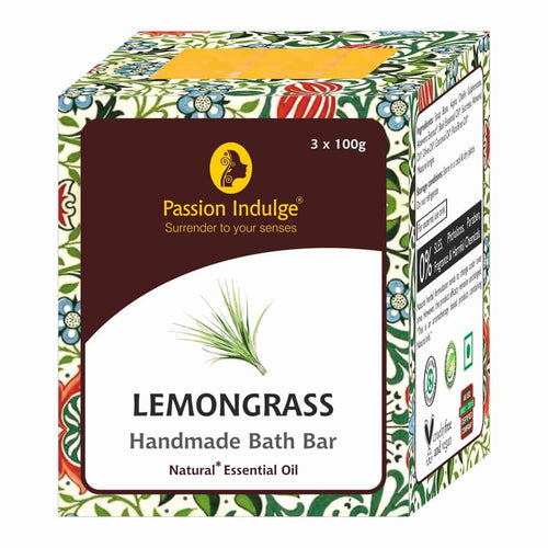 Passion Indulge Handmade Bath Bar Soap Lemongrass Pack of 3