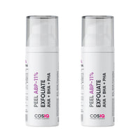 CosIQ ABP 11% Beginner Friendly Exfoliating Peel AHA 6% | PHA 4% | BHA 1% Peeling Solution, 30ml (Pack of 2)