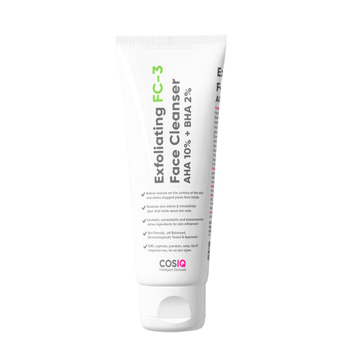 CosIQ Exfoliating FC-3 AHA 10% | BHA 2% Face Cleanser 100 ml