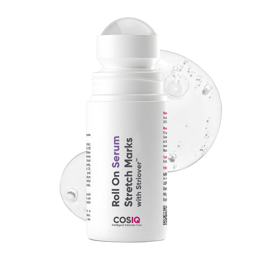 CosIQ Stretch Marks Removal Roll-On Serum with Striover, Scar Removal, Uneven Skin Tone, All Skin Types, 40ml