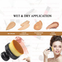 Majestique Flat Round Shaped Foundation Blender Brush Black 1 Piece