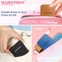 Majestique Leatherette Texture Compact Hand Mirror Assorted 1 Piece