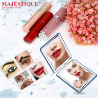 Majestique Leatherette Texture Compact Hand Mirror Assorted 1 Piece