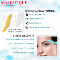 Majestique Eyebrow Razor Shaper & Trimmer 3 Pieces