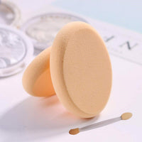 Majestique Flat Oval Makeup Sponge With Dual Side Sponge Stick 1 Piece