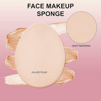Majestique Flat Oval Makeup Sponge With Dual Side Sponge Stick 1 Piece